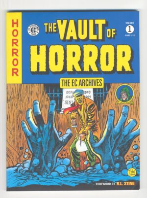 Blue colored vault of horror comics by EC archives